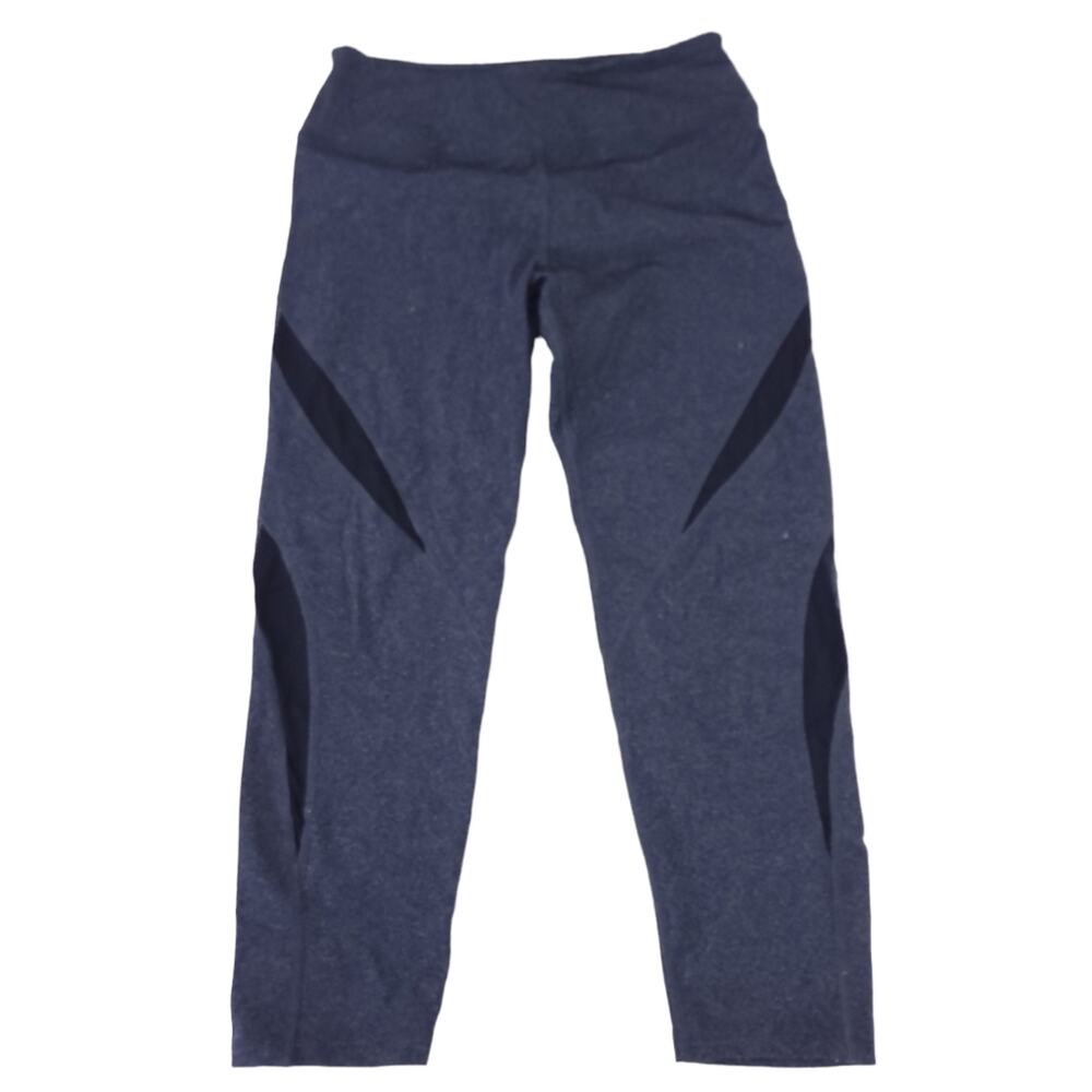 Beyond Yoga Crop Leggings Medium Dark Charcoal Gray, Mesh Cutouts Workout Pants